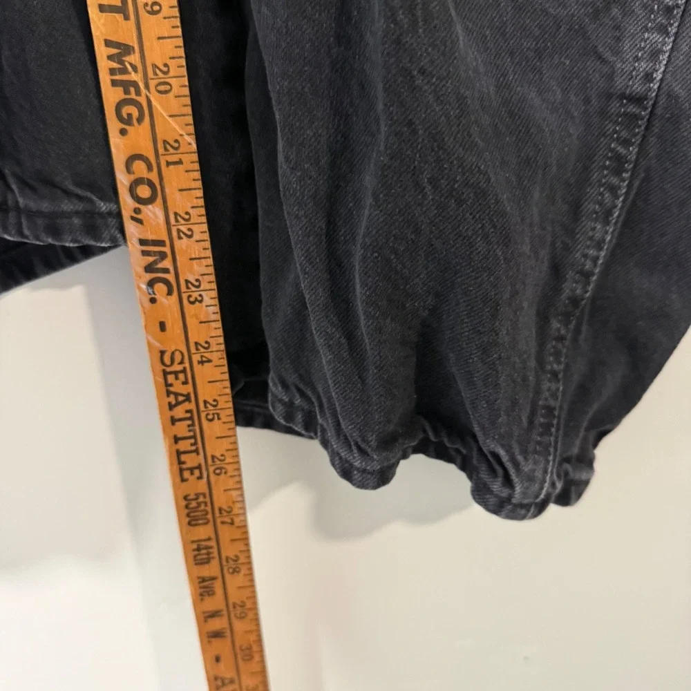 Free People We The Free Lucky You Barrel Jeans 29 Black Mid Rise Button Fly - Picture 3 of 9